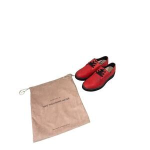 Two Thousand Never Red Leather Loafer Style Shoes Vibram Sole Mens 9 Womens 10